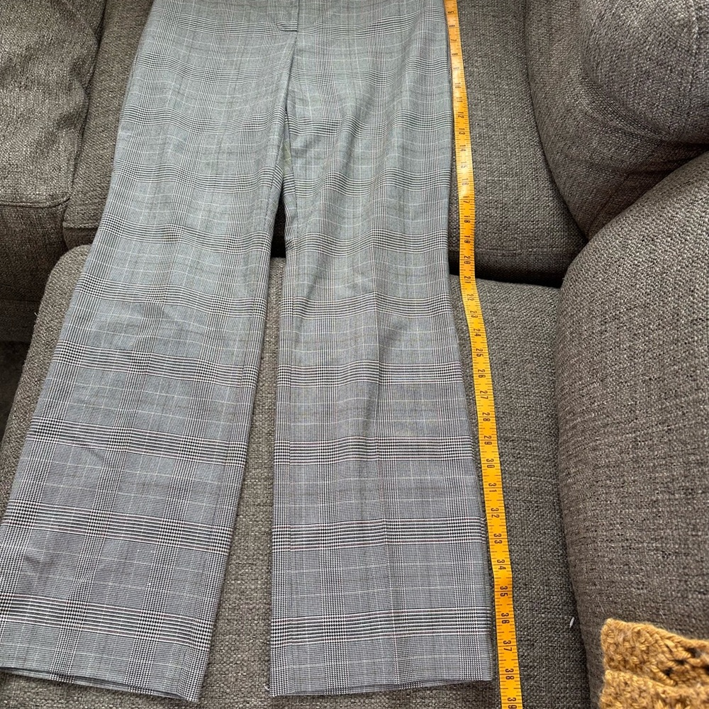 Talbots Petites Curvy Gray Glen Plaid Trousers Straight Leg Dress Pants 4P - Picture 6 of 13